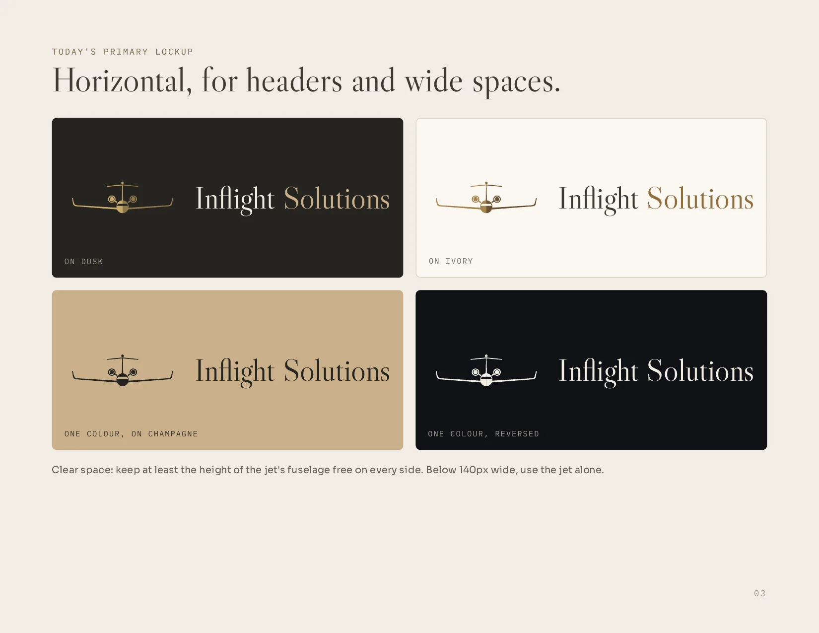 Page 3. Today's primary lockup in four colourways, with clear-space guidance